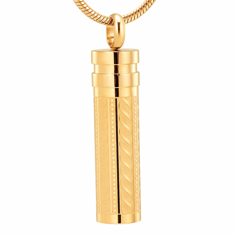 IJD11942 Cylinder Cremation Jewelry Hold Human/Pet Funeral Ashes Keepsake Pendant Memorial Urn Neckalce Holder