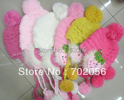 2015 winter girls Crochet Hat Beanie Knitted hat gift cap 20pcs/lot #3315