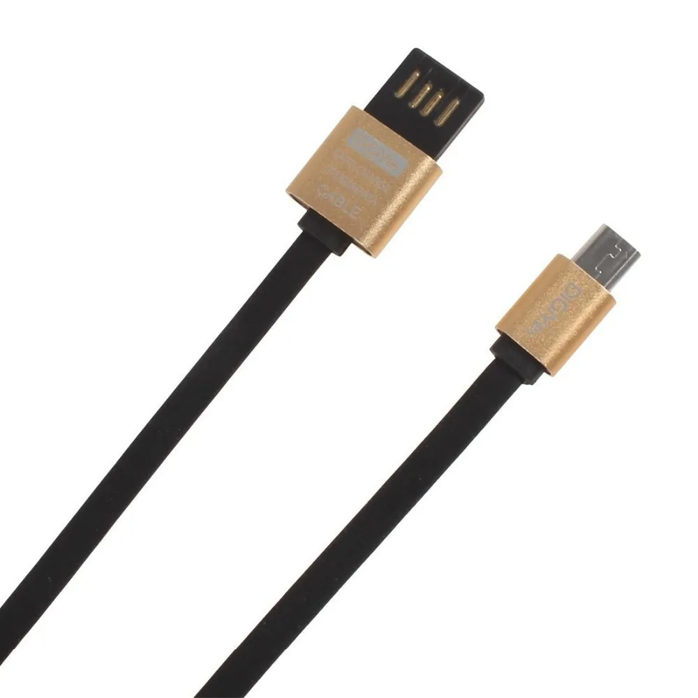 DiGiYes Micro USB Double-Side 2.0 Metal Data Cable Flat Noodle Cable for Android Mobile Phones & Tablets