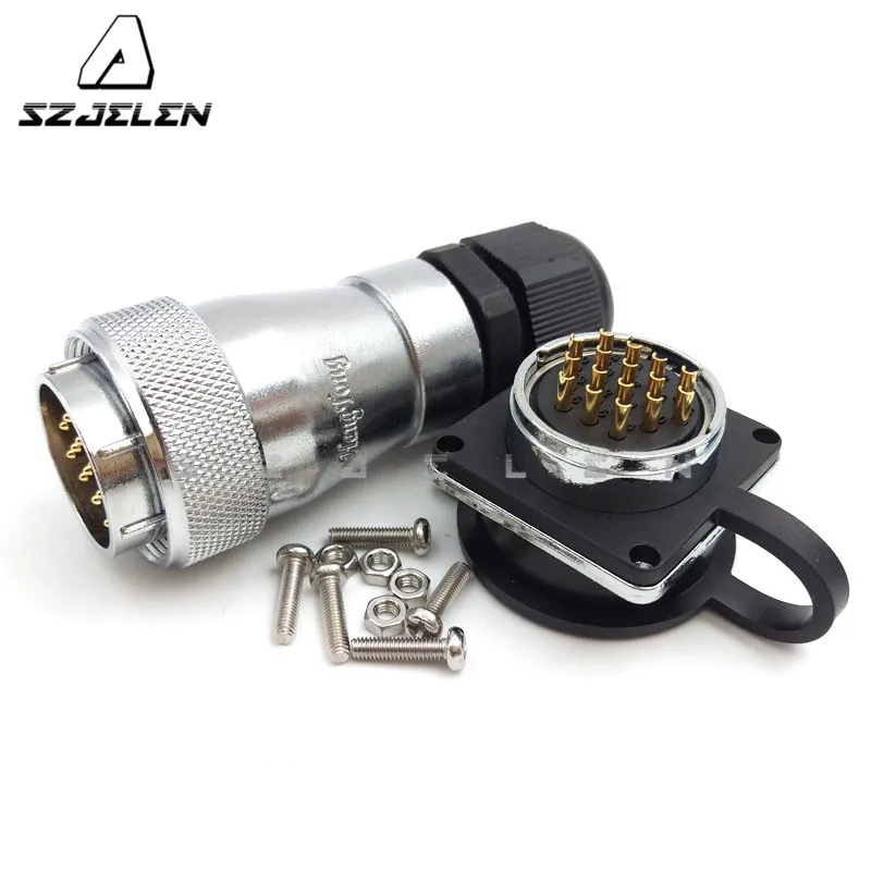 SZJELEN WF28 Series 16 Pin Waterproof Connector Plug Socket, Panel Mount, LED Cable Connector