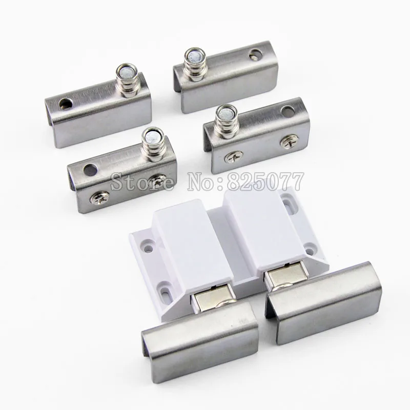 

4Sets Stainless Steel Clamp Double Door Set Glass Door Pivot Hinge Set For 5-8mm Thickness Glass JF1274