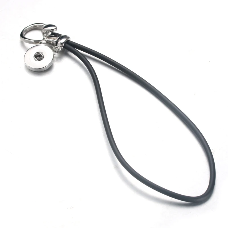 New Black 18mm Snap Button Bracelet & Bangles High Quality Rubber Bracelets For Snap Jewelry 5484