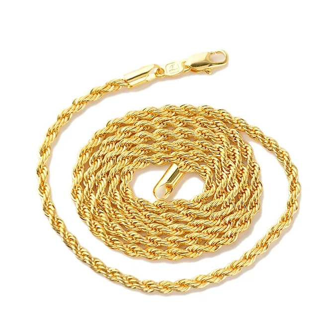 

Yellow Gold GF Men's Women's Necklace 24"Rope Chain GF Charming Jewelry Best Packaged with 7 days no reason to refund.