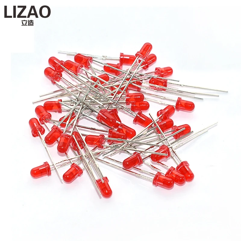 100PC/Lot 5MM F3 3mm LED Diode Light Assorted Kit Green Blue White Yellow Red COMPONENT DIY kit