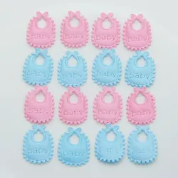 100Pcs Blue/Pink Cute Baby Shower Table Sprinkles Confetti Decoration Fabric BABY BIB Birthday Party Decor Supplies