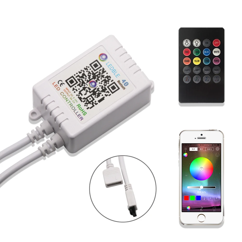 

Bluetooth RGB Controller For LED Strip Dimmers 12V Brightness Music LED Light Controller With IR Remote Control For LED Lamps