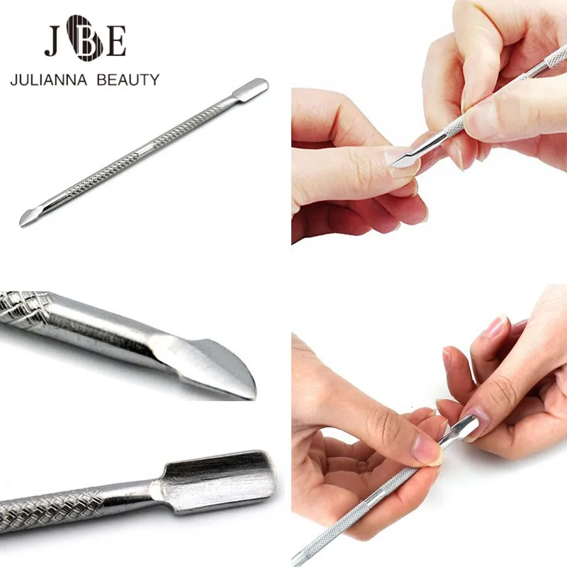 

10Pcs/Lot Double Sided Nail Cuticle Pusher Multifunction Metal Finger Dead Skin Pusher Cuticle Remover Manicure Pedicure Tool