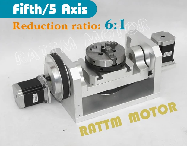 

Fifthe 5th Axis CNC dividing head, A axis, rotation fifth axis (with chuck) 3 jaw chuck CNC engraving machine