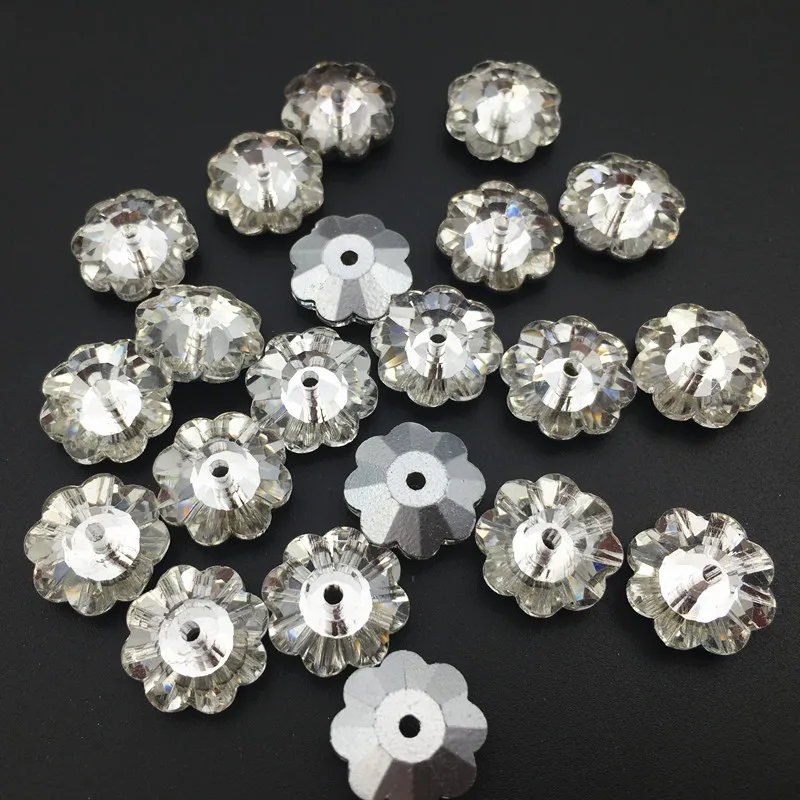 AB/Clear 6mm,8mm,10mm,12mm,14mm Plum flower Sew On Rhinestone Glass Crystal Xilion Marguerite Lochrose Sew on stone