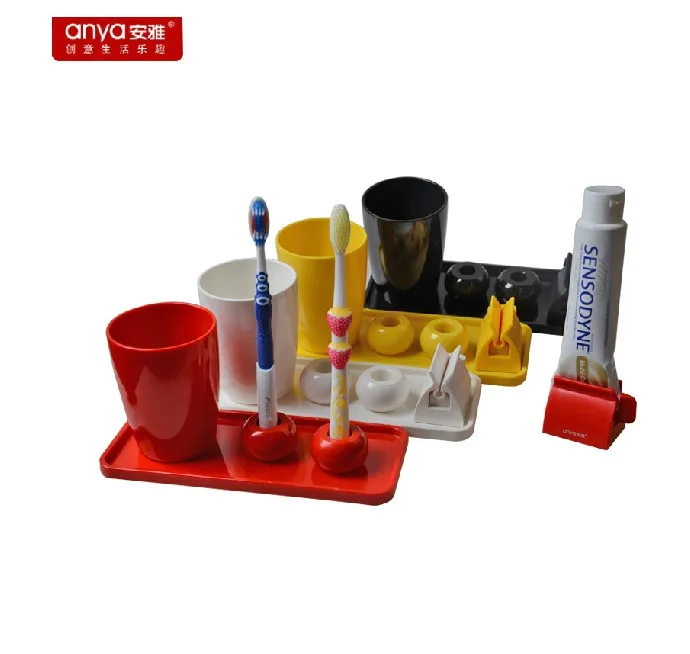 

Wash Cup Squeeze Toothpaste Device Combination Wash Set Brief Bathroom Supplies With Base Plate