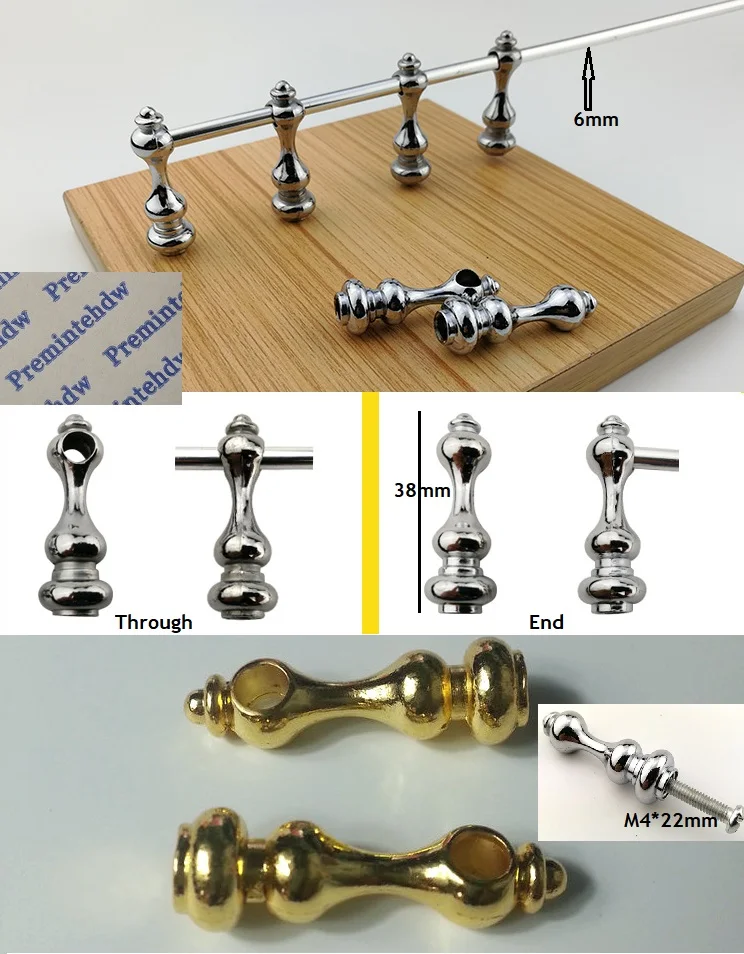 8pcs Gold Guardrail Stand Bracket Serving Cart Wine Tea Trolley Storage Holder Rack Bar Hotel Dining Room Open Kitchen Cabinet