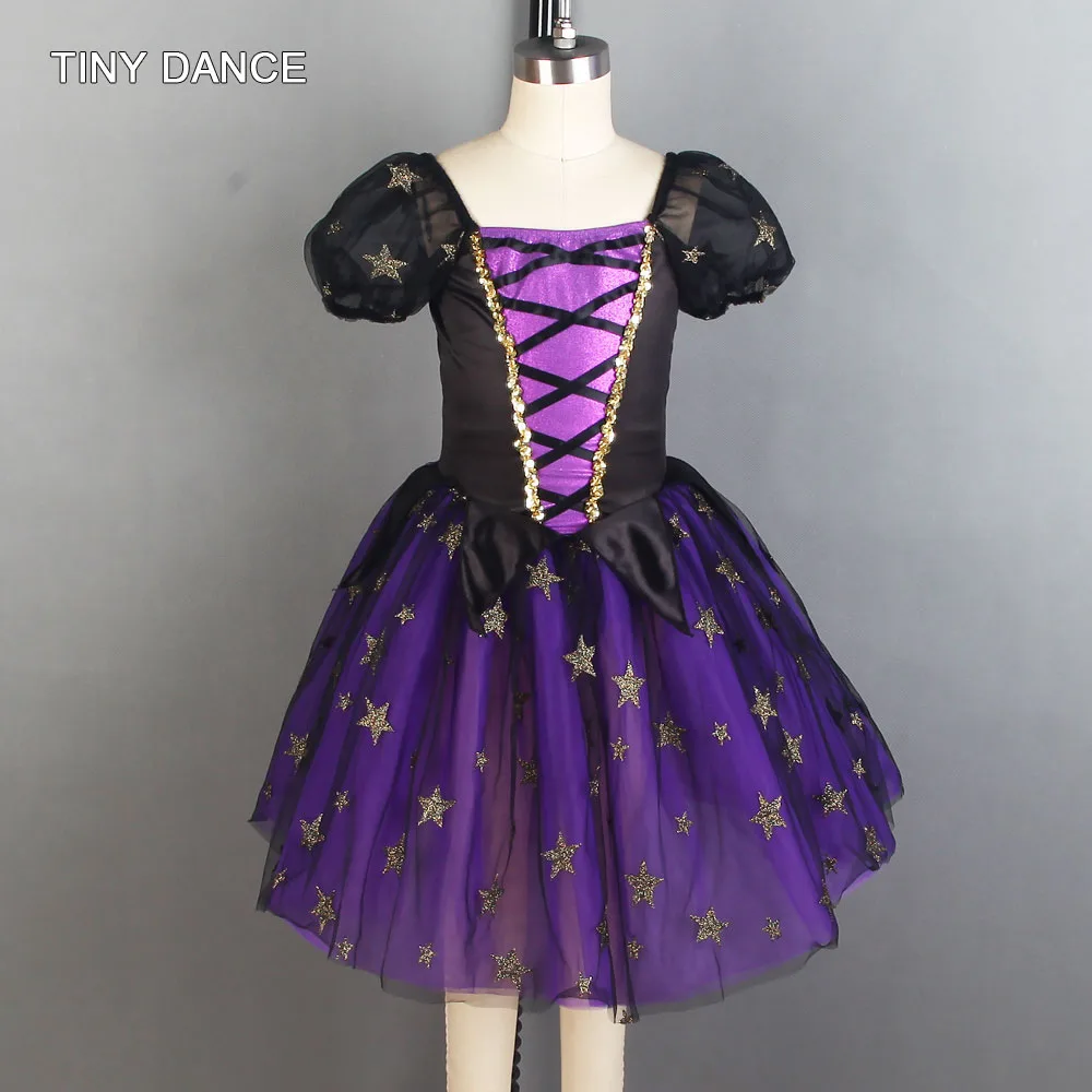 

Halloween Costume for Children Little Witches Costume Kids Cosplay Tutu Dress Black/Purple Dance Tutus Stage Costumes 19824