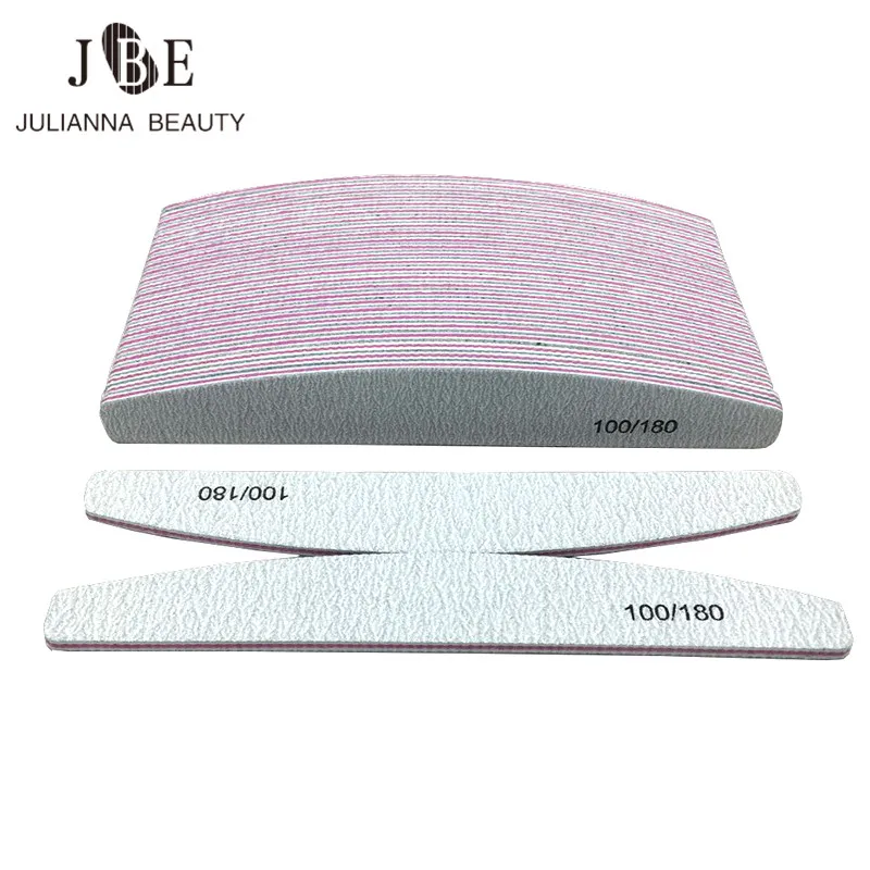 

10Pcs 100/180 Nail File sanding polishing Buffer Block UV Gel Nail Polisher Manicure Pedicure Tools Grey Boat Hot Sale