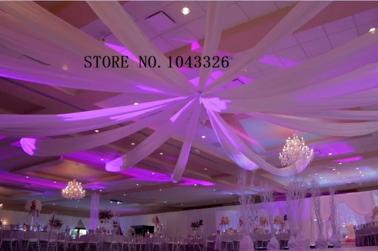 Wedding event decor ceiling fabric sheer draping  0.45m*8m 12pcs/lot Wedding Roof Drape chuppah curtain