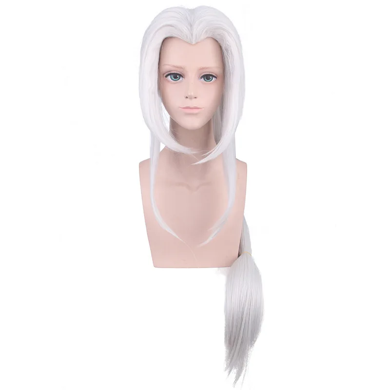 100cm Arena Of Valor: 5v5 Arena Game Silver White Long Straight Cosplay Wig Synthetic Hair Perucas Ancient Chinese Party Wigs