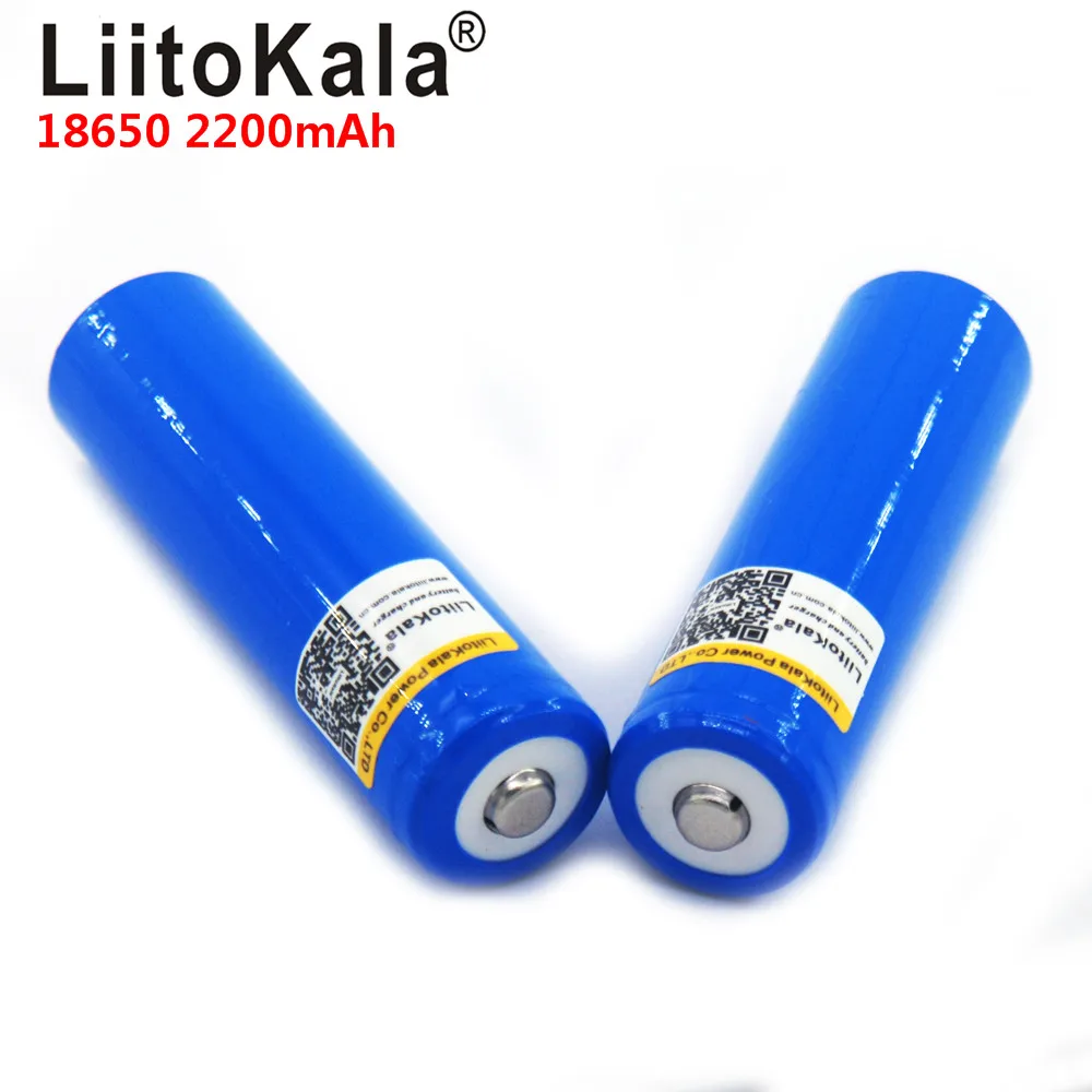 LiitoKala 18650 3.7V 2200mA akumulator litowy wielokrotnego ładowania latarka baterie LED Light bateria + spiczasty