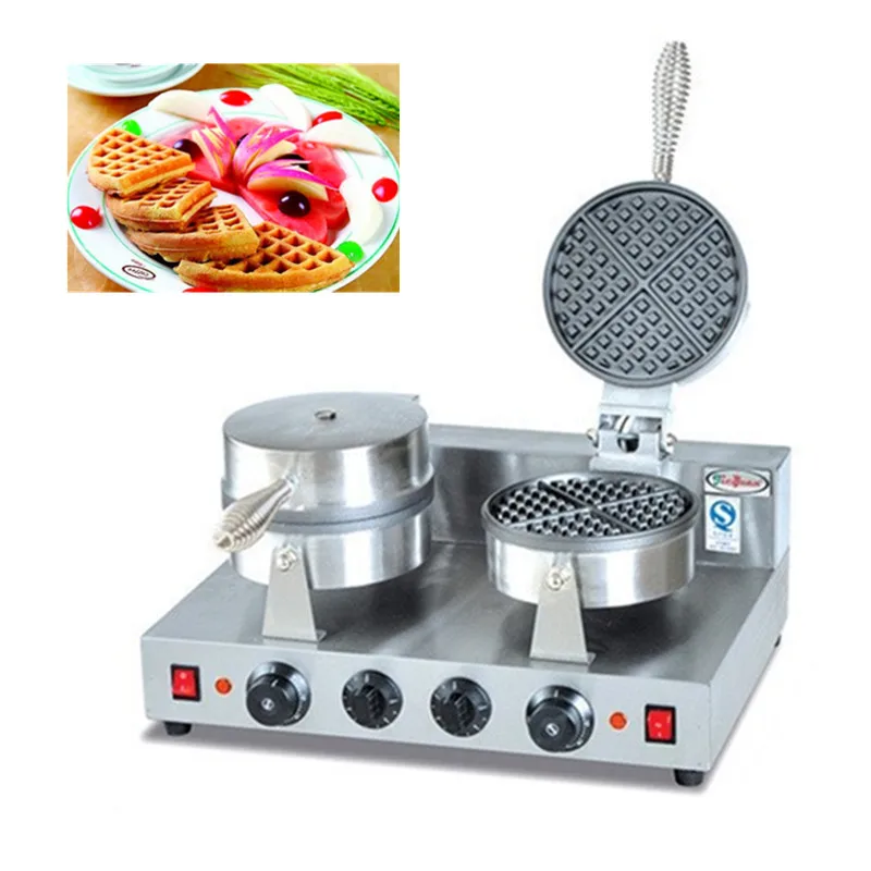 스테인리스 스틸 싱글 팬 자동 와플 메이커