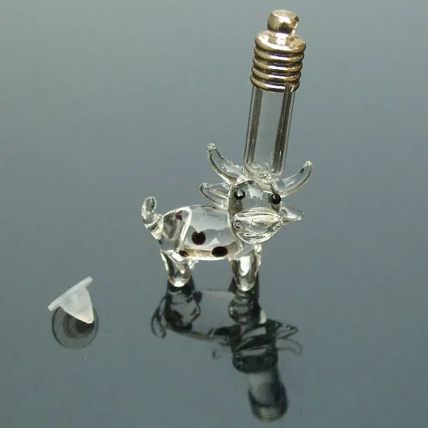 

6MM Cow With Metal Cap Make a wish Rice vial Jewelry Mini Vials Pendants Rice Pendant Vial Jewelry Accessory
