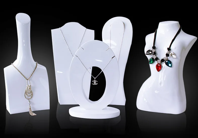 

New Fashionable White Necklace Holder Mannequin Torso For Jewelry Display