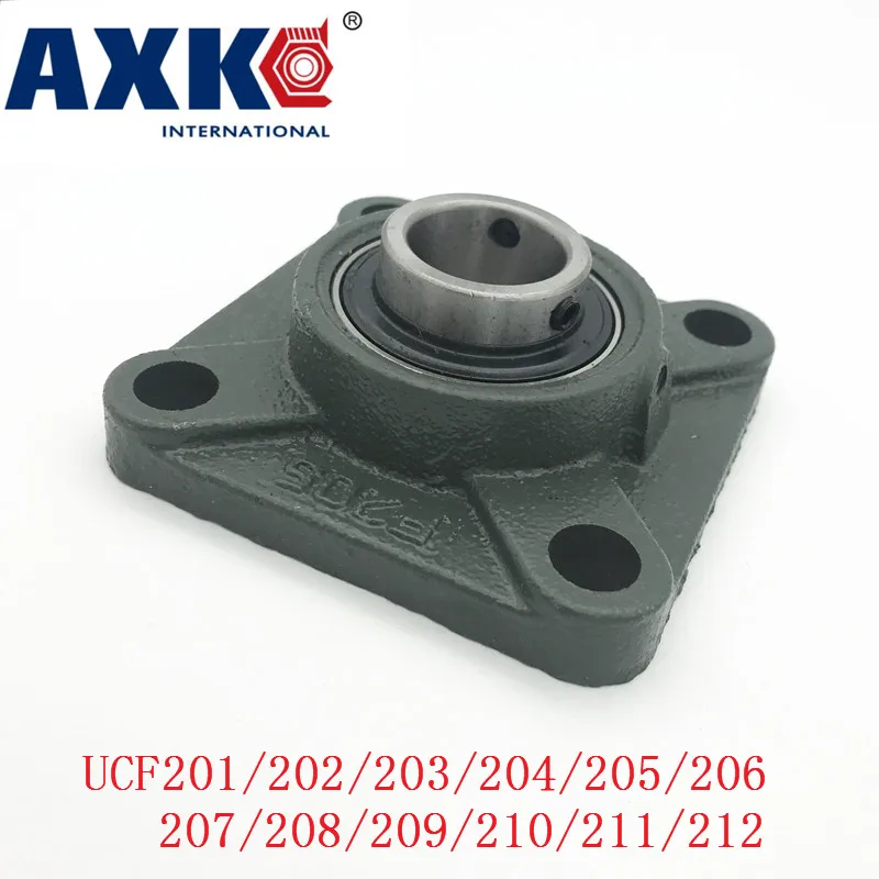 

2023 Axk Ucf212 Ucf201/202/203/204/205/206/207/208/209/210/211/212 60mm 4-bolt Square Flange Pillow Block Bearing With Housing