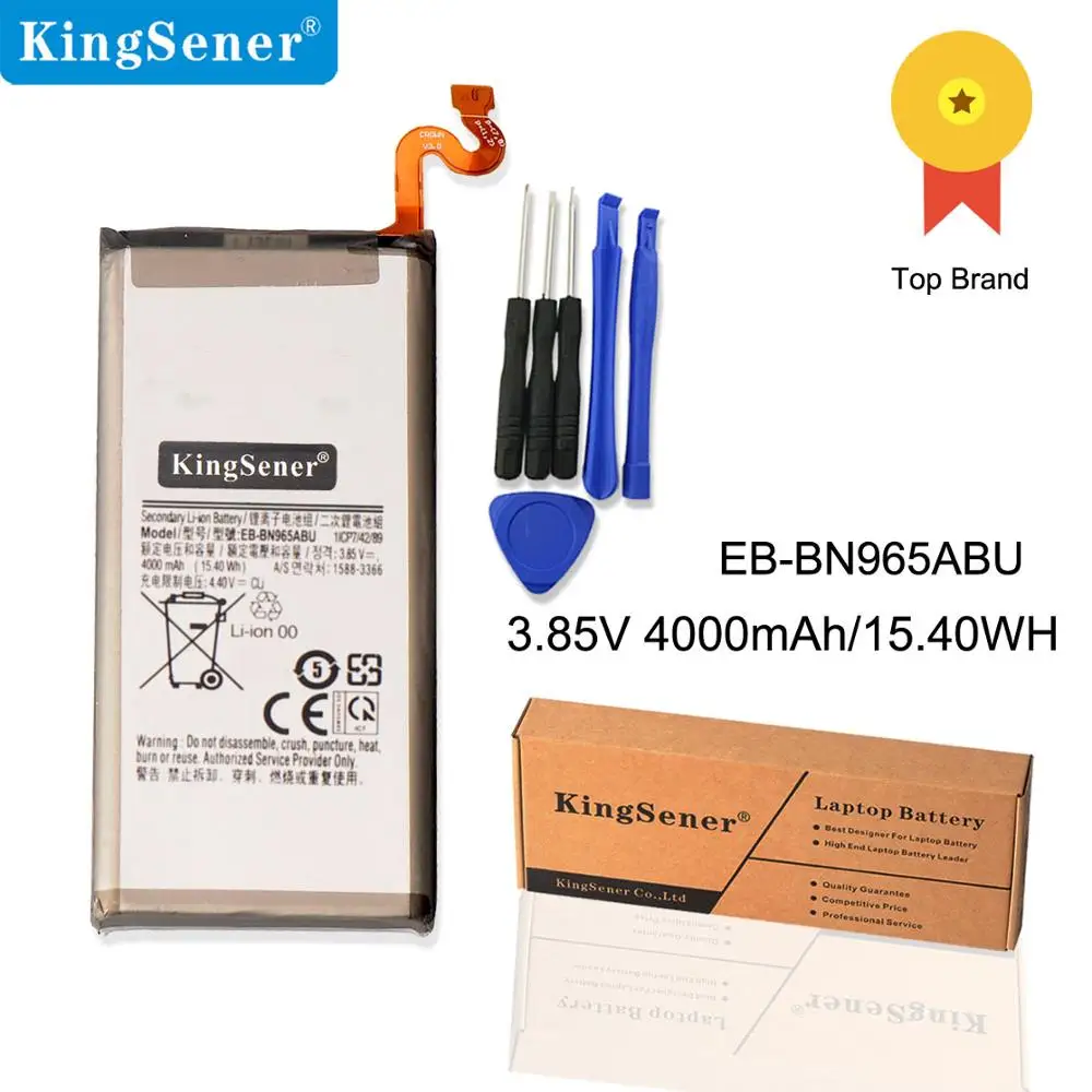 KingSener EB-BN965ABU bateria do Samsung Galaxy Note 9 N9600 SM-N9600 N960 N960U SM-N960F SM-N965F GH82-17562A 4000mAh