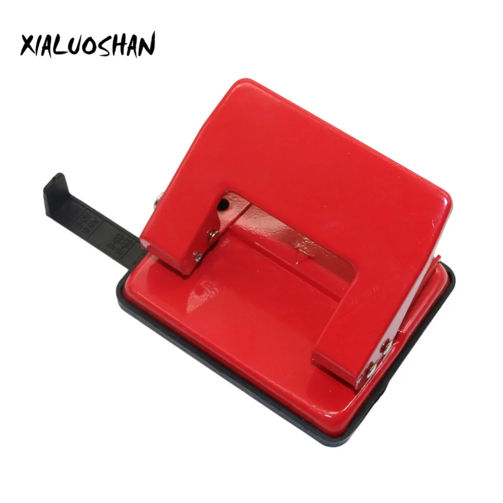 Imagem -04 - Metal Double Hole Puncher mm Hole Diameter 80 mm Pitch Vermelho e Preto Office Punching Ferramentas de Papelaria Alta Qualidade