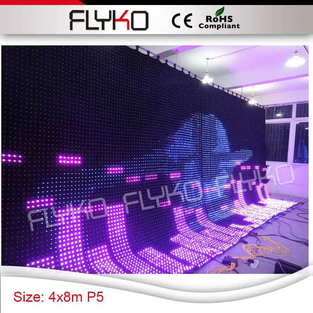 Linked two pieces together 4x8m led lamps led video curtain