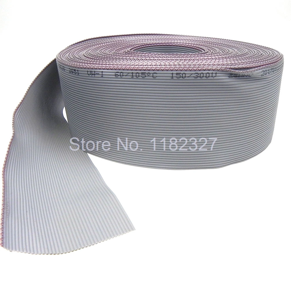 

(5 meters/lot) Flat Ribbon Cable UL2651 40Pin 1.27mm 5000mm grey color IDC flat cable