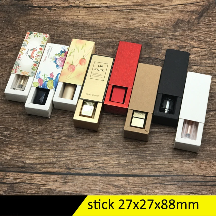 

50Pcs 27x27x88cm 10ml Multicolor Paper Drawer Style Packaing Boxes Lipstick Essential Oil Perfume Glass Bottle Gift Box