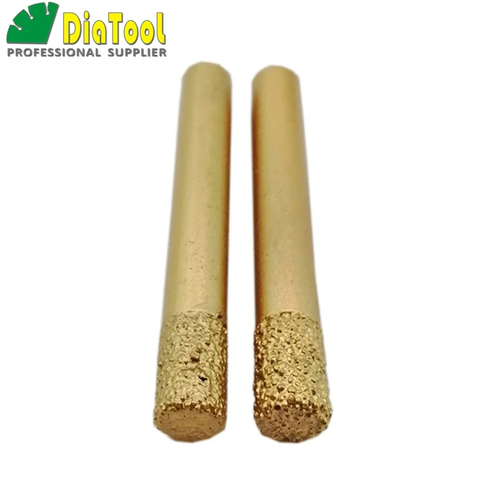 قطع حفر DIATOOL 2 قطعة بتحكم رقمي بالكمبيوتر للحجر (8/12 مللي متر) طرف مسطح ، نتوءات ماسية مخططة ، قطع نحت ماسية نحاسية فراغية