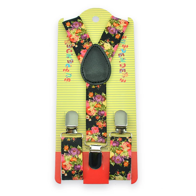 New Novelty Floral Printing Suspenders Children Kids Boy Girl Cute 2.5x65cm Suspender Elastic Y-Back Suspenders Slim Pant Braces