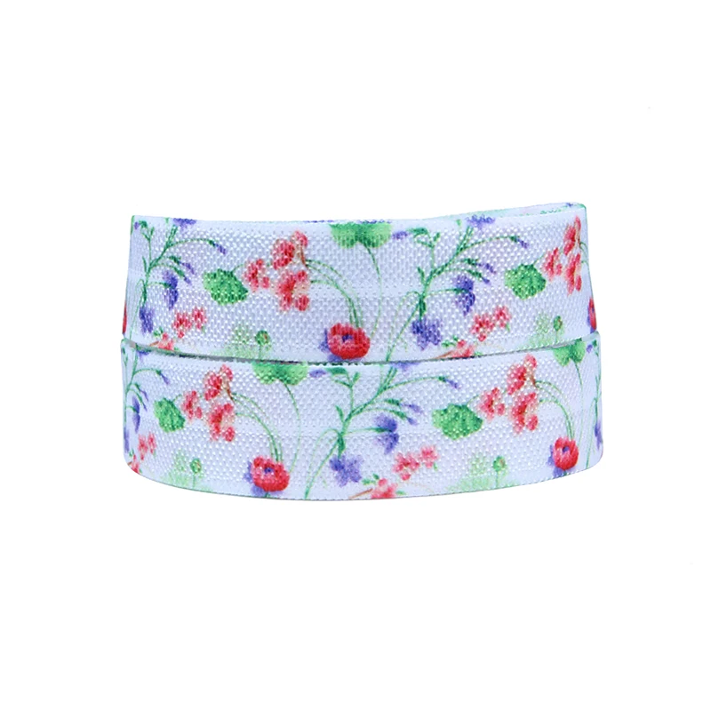 

FLRA ElasticNew watercolor purple floral fold over elastic ribbons for headband and hair ties