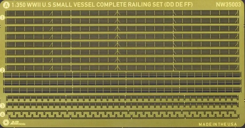 1/350 Railing: WWII U.S Small Vessels (DD/DE/FF)   AB/SET