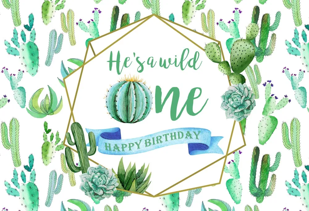 Baby Shower Birthday Party Photo Background Party Backdrop Lovely Cactus Wild Plants Personal Custom for Children Newborn