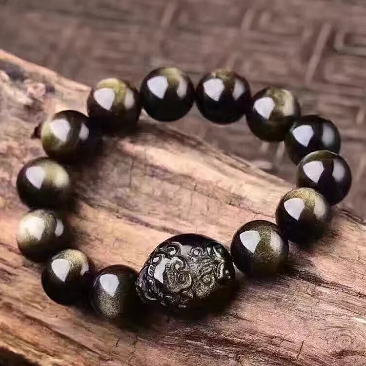 Top grade Obsidian Pixiu Beads Bracelet Fengshui Wealth Pixiu Bracelet Lucky Animal Beaded Bracelet Good Luck Jewelry