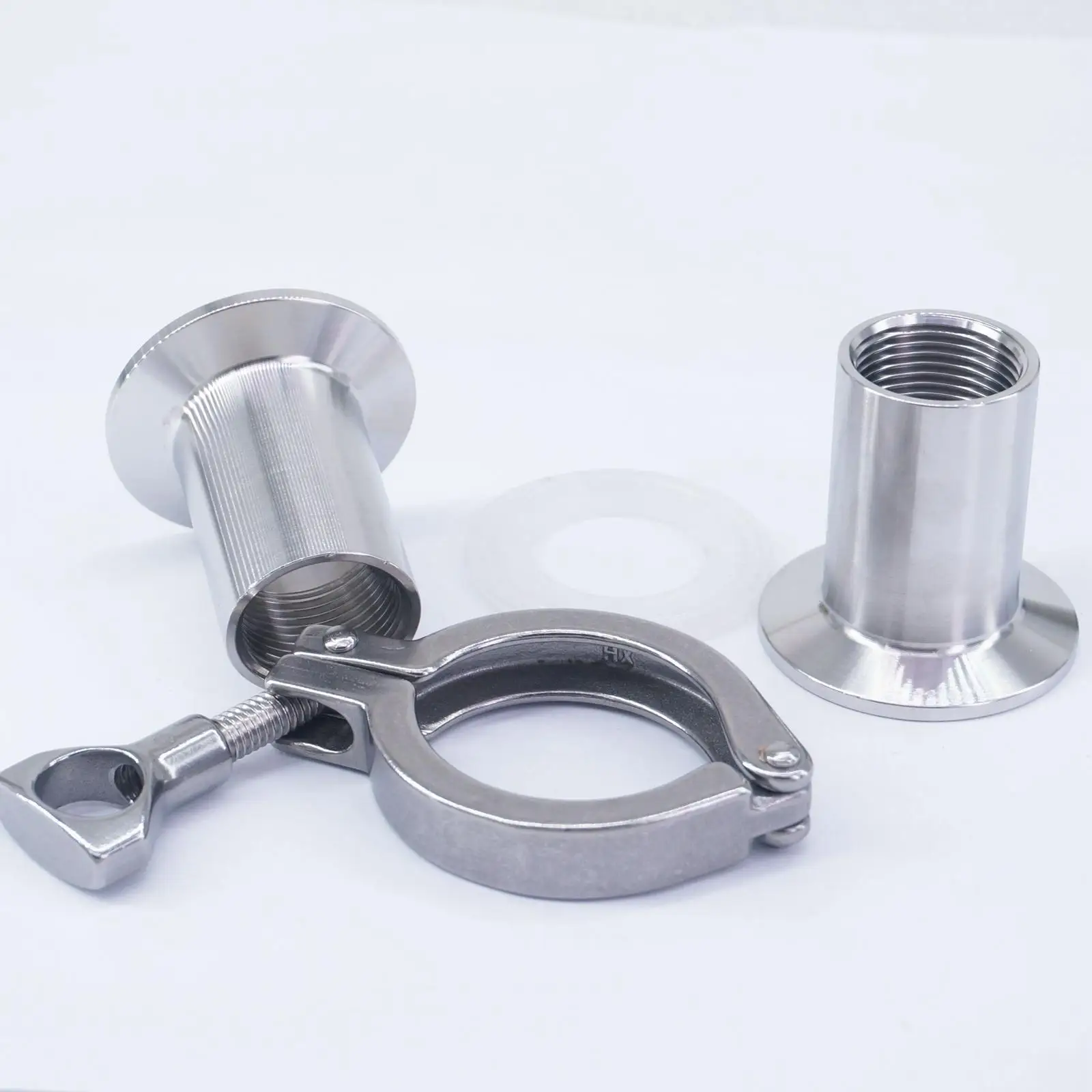 

A Kit 3/4" NPT Female x 1.5" Tri Clamp SUS 304 Stainless Steel Sanitary Fitting Union Set For Home Brew Beer