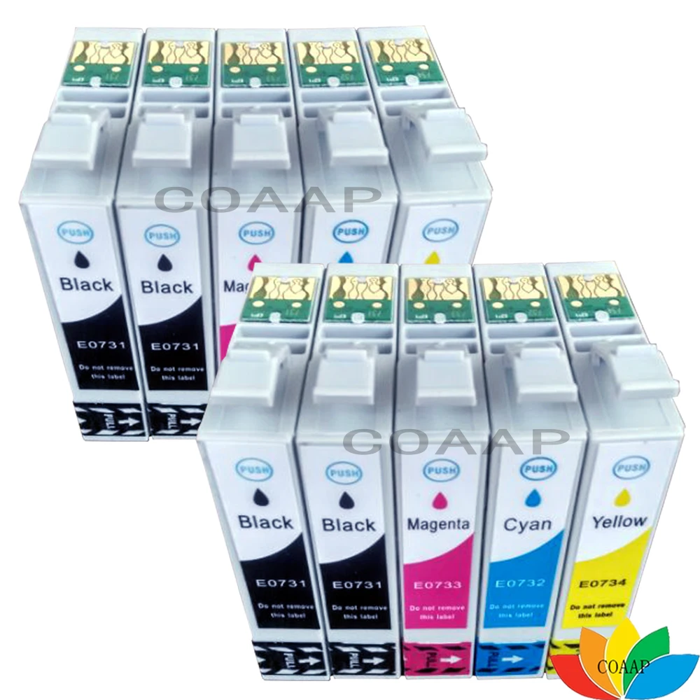 10 Compatible T0731 T0732 T0733 T0734 T0735 XL Ink Cartridge for EPSON Stylus CX 7300 7310 8300 9300F 5900 6900F Printer