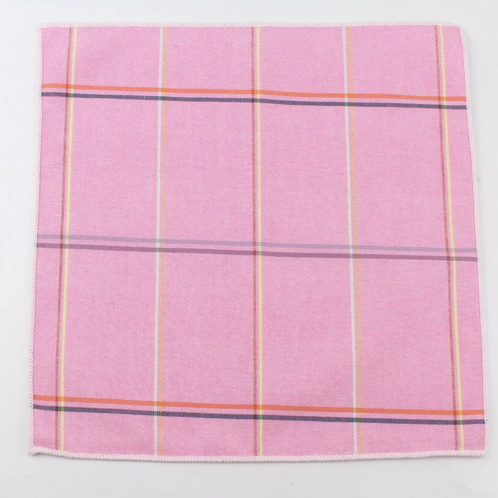 100% Cotton Hankerchief Scarves Vintage Hankies Men's Pocket Square Handkerchiefs Striped Solid Snot Rag 22*22 cm