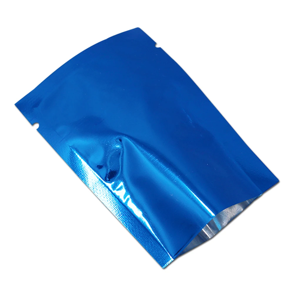 2000Pcs Multi-colors Glossy Aluminum Smell Proof Pouches for Sample Package Heat Sealable Open Top Vacuum Foil Bag Food Storage