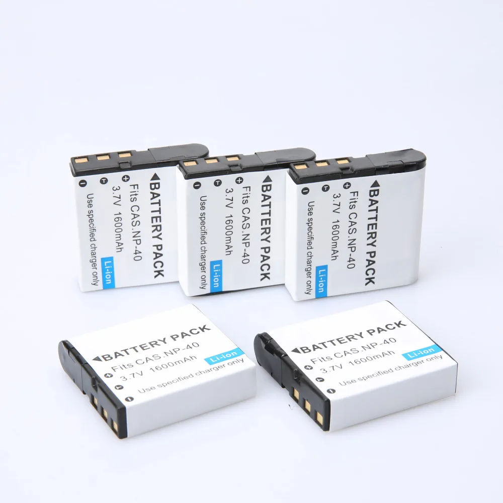 5* 1600mAh Rechargeable Battery NP-40 NP-40N NP-40ND FNP-40 for Fujifilm Cameras FinePix F402 F403 F420 F455 F460 F470 F480 Zoom