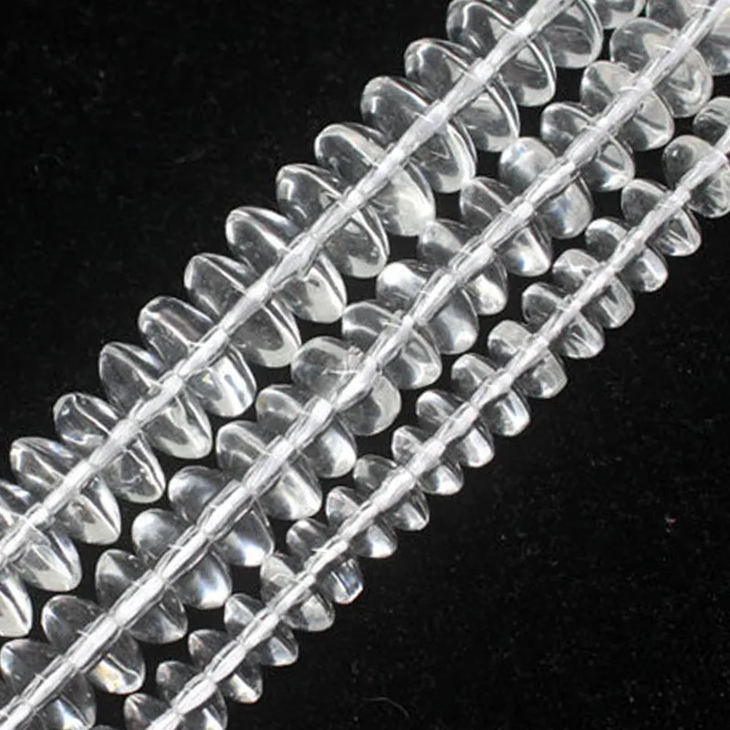 

Natural White Clear Quartz Beads Rondelle Heishi Spacer DIY Loose Beads For Jewelry Making Beads Accessories 15'' Women Gift