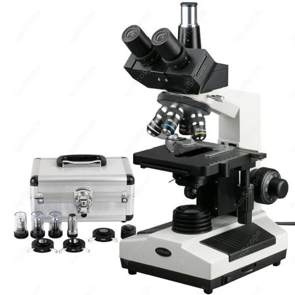 Trinocular Compound Microscope-AmScope Supplies 40X-1600X Phase Contrast Doctor Veterinary Trinocular Compound Microscope