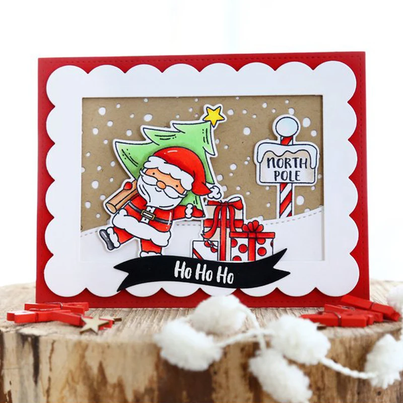 

Christmas Santa Moose Transparent Stamp Clear Stamps for DIY Scrapbooking Paper Cards Making Decorative Crafts Supplies 4x6 inch