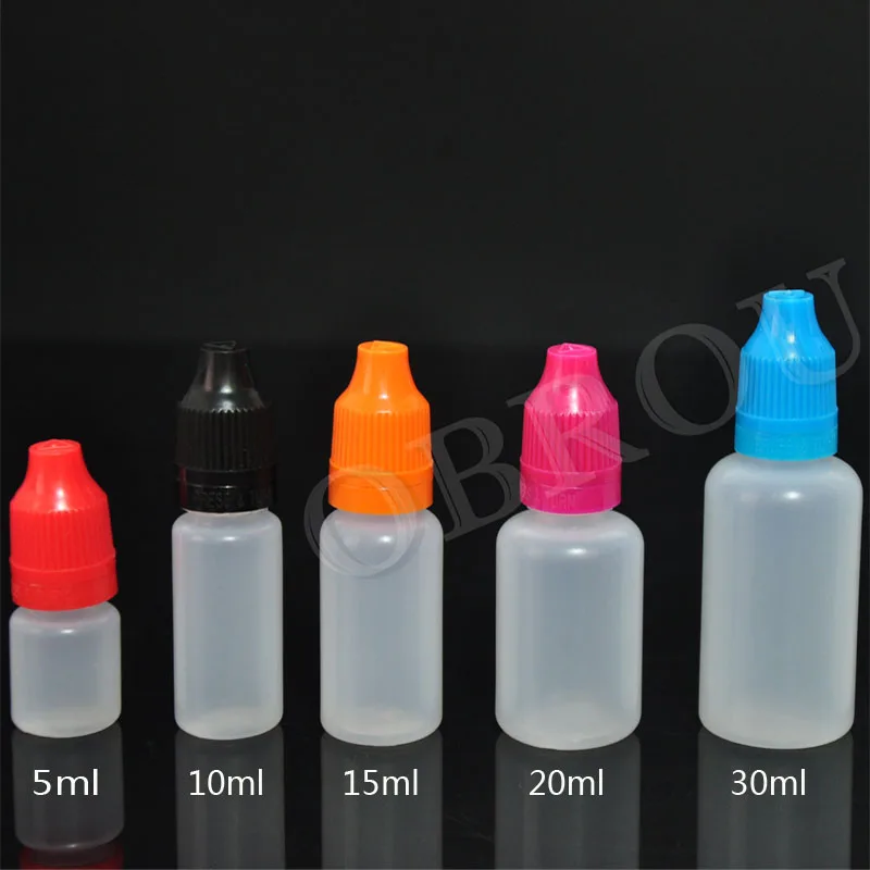 

Obrou hot sales 15ml hight quality PE sterile eye dropper bottles liquid plastic squeeze vials pe dropper bottle