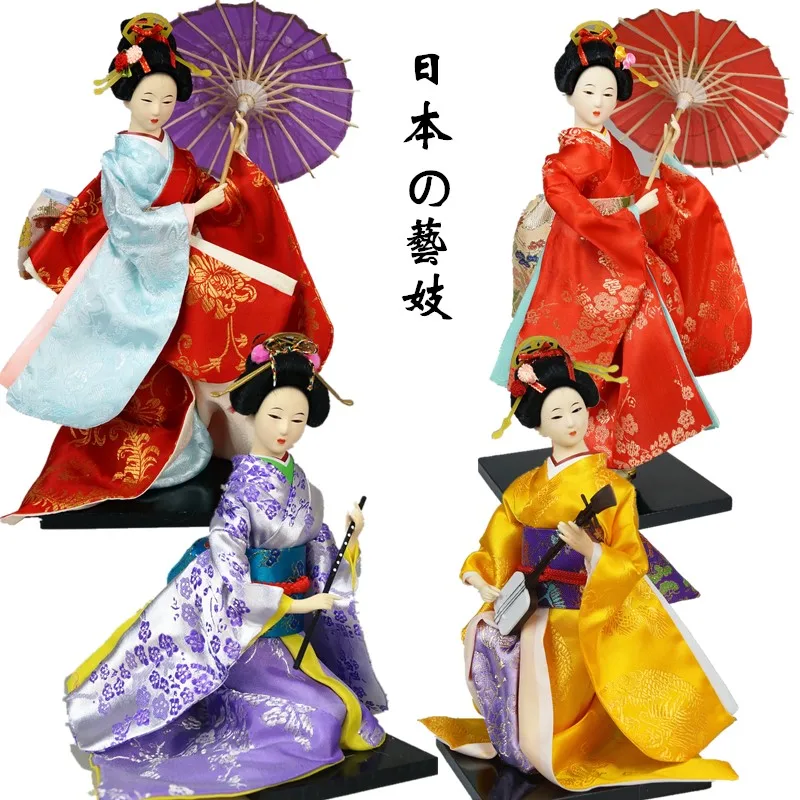 Karakteristieke Japanse Geisha-poppen Kimono Zijde Man Speciale handwerksgeschenken Nationale collectie Poppen Interieurdecoratie