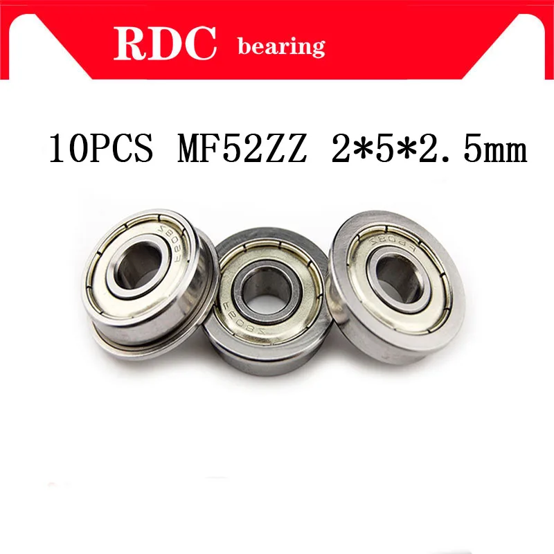 Free Shipping 10pcs ABEC-5 MF52ZZ LF520ZZ MF52z MF52 ZZ 2X5X2.5 mm High quality 2*5*2.5 mm miniature Flange Flanged Bearing