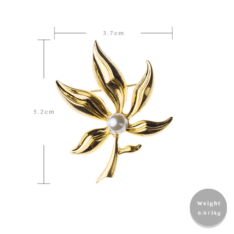 Amorita boutique gold color flower design Brooches