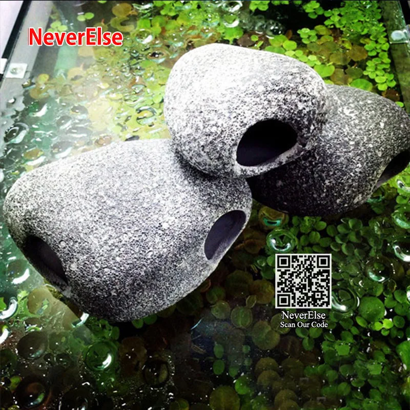 Aquarium Cichlid Tank Stone Cave Realistic Artificial Granite Rock Small Fish Shrimp Hideaway Decoration Ornament Accessories