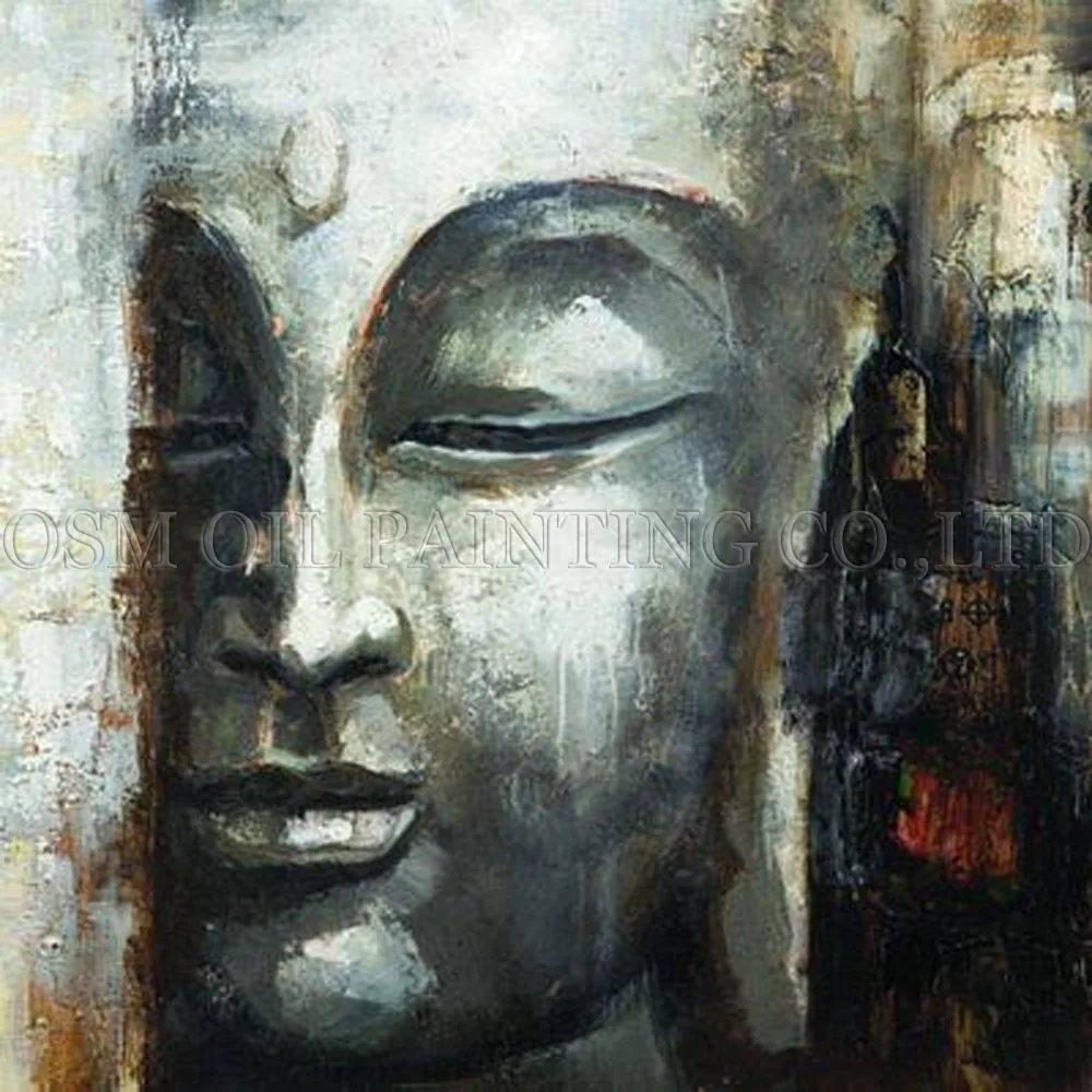 Skillful Artist Handmade Abstract Portrait of Buddha Oil Painting on Canvas Modern Buddha Art Painting Picture for Living Room