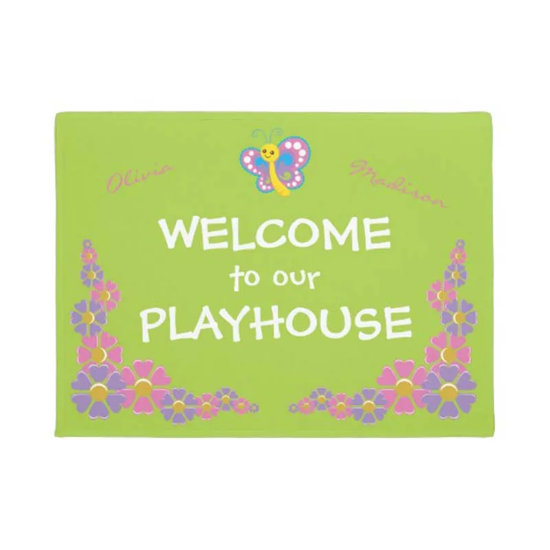 Girls Playhouse welcome Doormat Home Decoration Entry Non-slip Door Mat Rubber Washable Floor Home